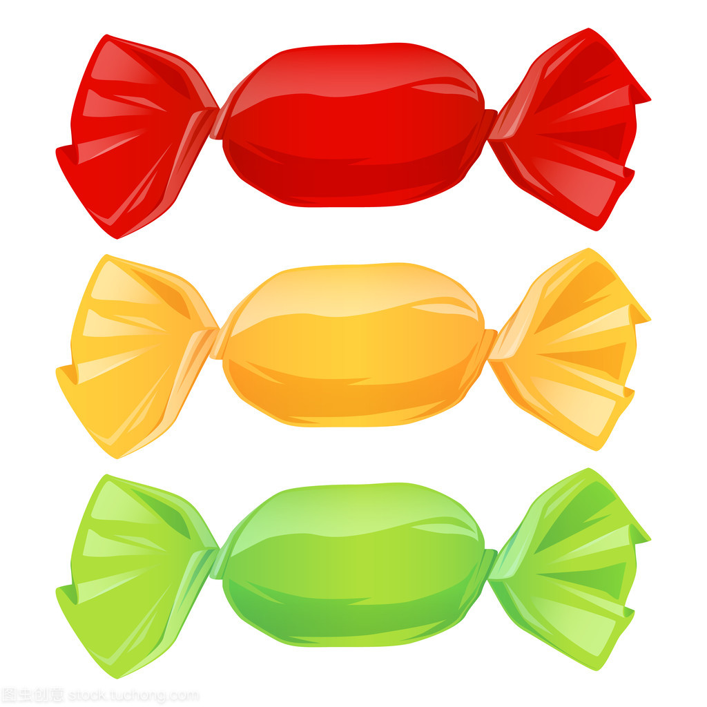 在彩色封套的糖果一套