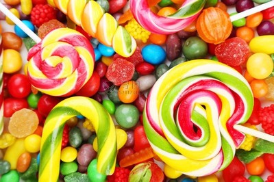 顏色鮮艷的巧克力糖果