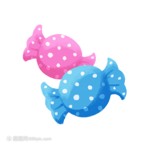 手繪卡通波點糖果