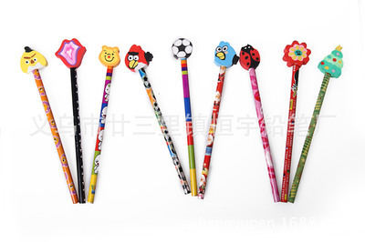 【插橡皮鉛筆卡通糖果鉛筆】?jī)r(jià)格,廠家,圖片,鉛筆,義烏市廿三里鎮(zhèn)恒宇鉛筆廠-