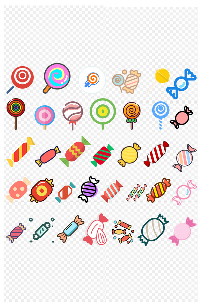 可愛卡通糖果圖標(biāo)免扣元素